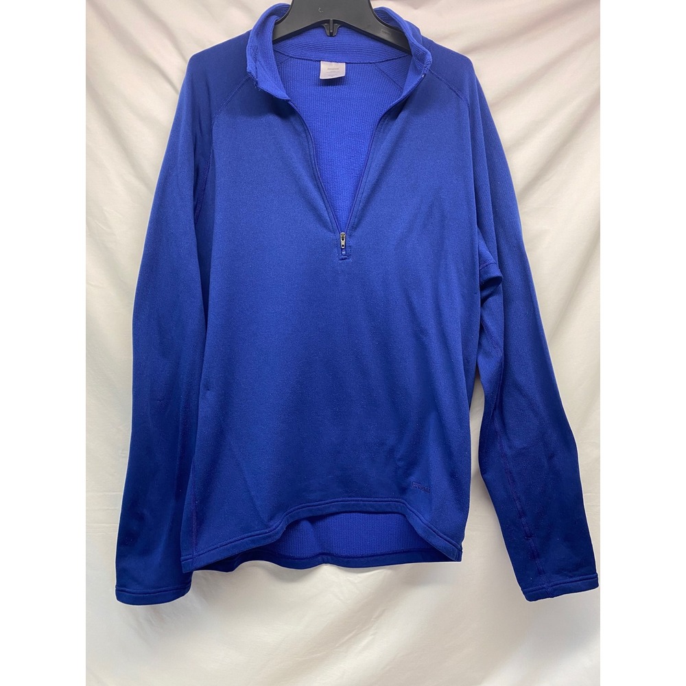 Patagonia Mens R1 Polartec Fleece Pullover Royal Blue 1/4 Zip - Size M